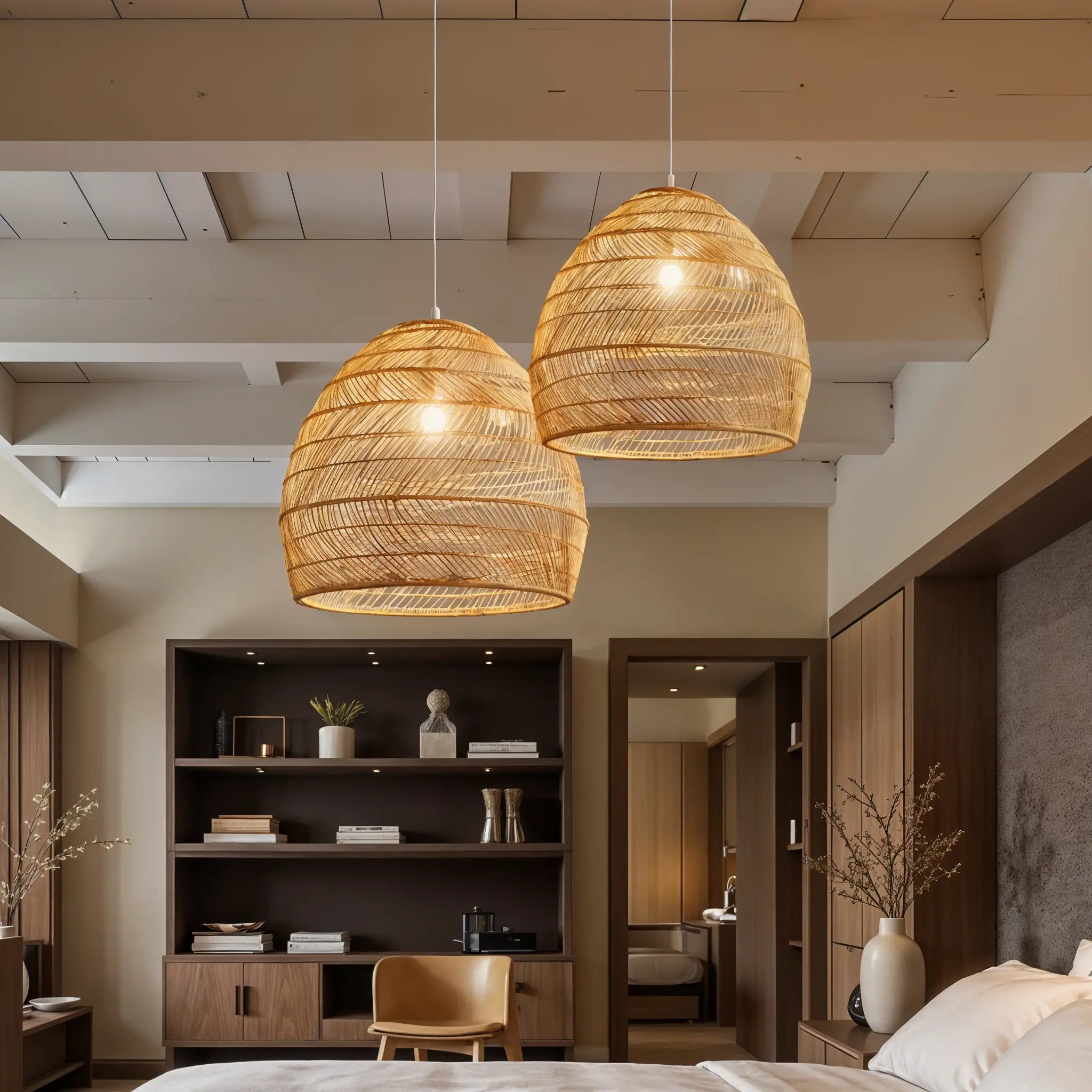 Lyraweave Pendant Light Handwoven Wicker For Dining Areas