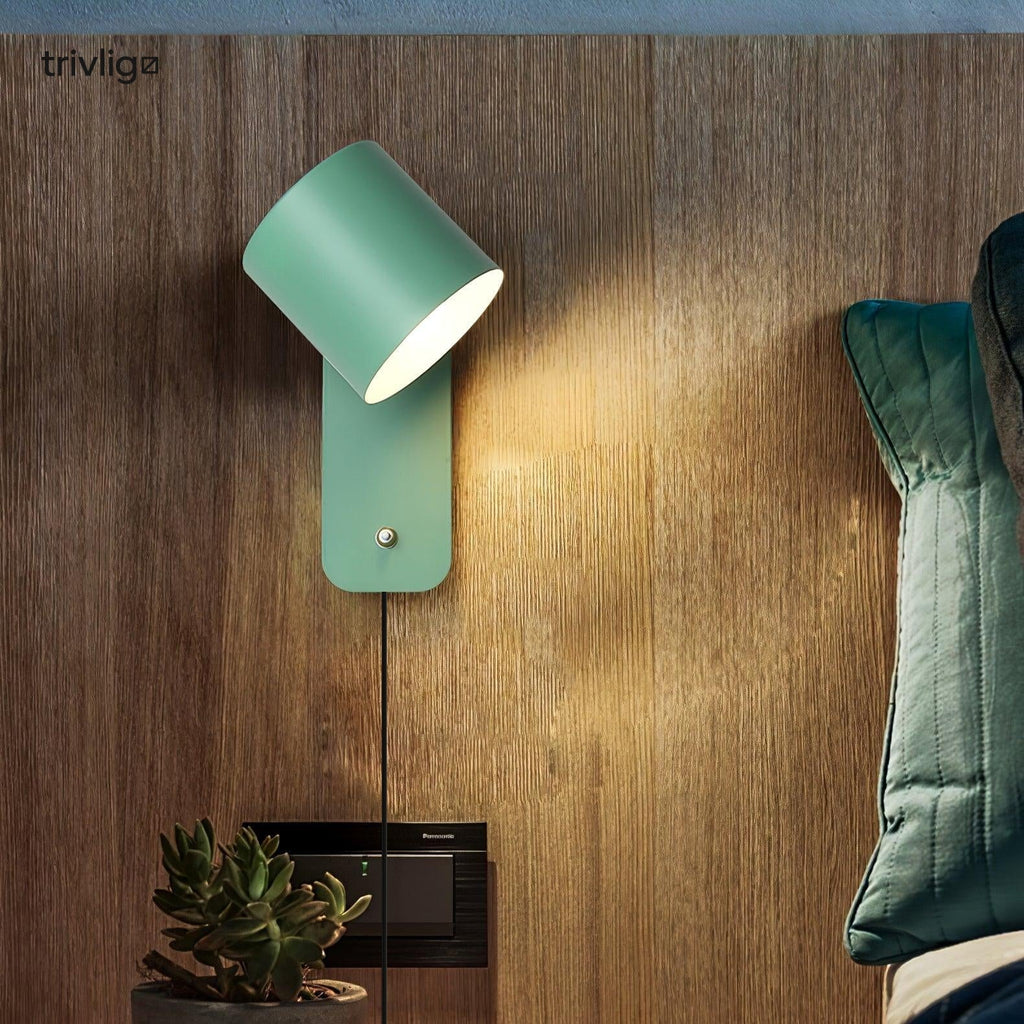 AstraLume Cylindrical Bedside Wall Lamp That Plugs In No Wiring Needed