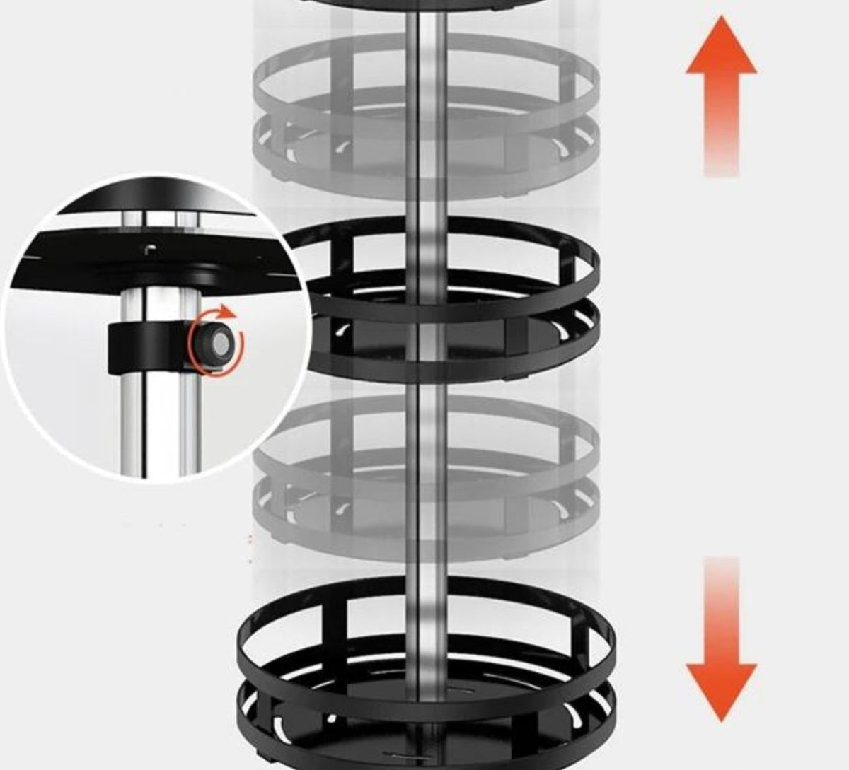 Estante de almacenamiento giratorio 360 ° twistrack — Organizador que ahorra espacio