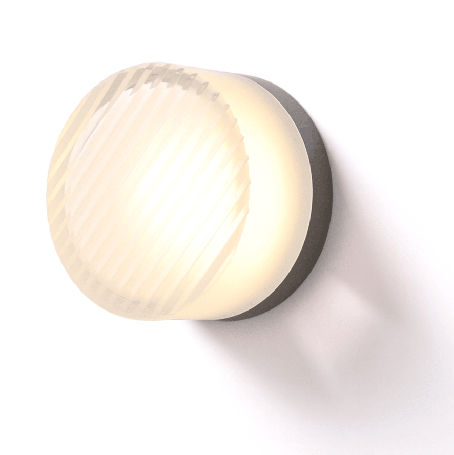 Okrągła szklana lampa ścienna LED z jednym źródłem światła — kompaktowa obudowa