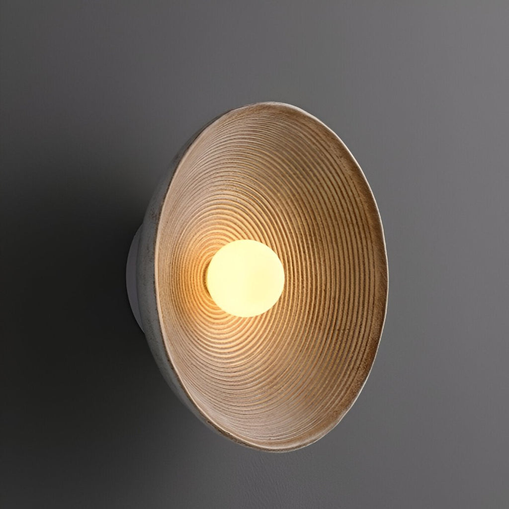 مصباح جداري LED دائري بإضاءة واحدة، بهيكل من الراتنج بتصميم خزفي ريترو