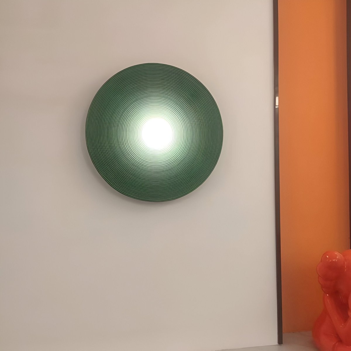 مصباح جداري LED دائري بإضاءة واحدة، بهيكل من الراتنج بتصميم خزفي ريترو