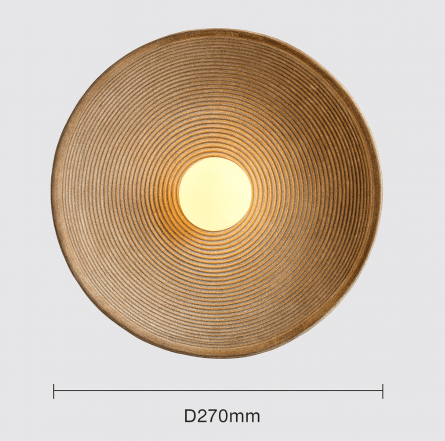 مصباح جداري LED دائري بإضاءة واحدة، بهيكل من الراتنج بتصميم خزفي ريترو