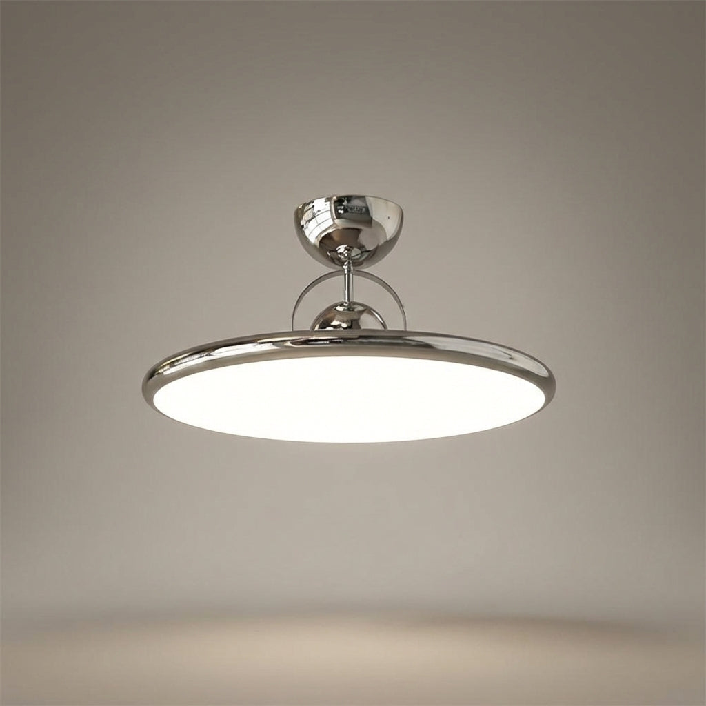 Dimmable Green LED Ceiling Light — Acrylic and Metal Flush Mount, Retro Design