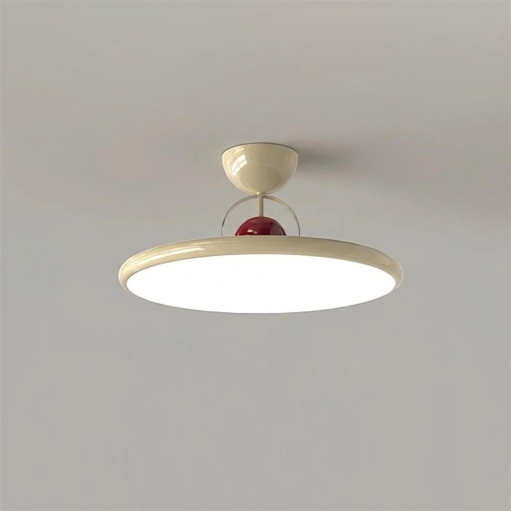 Dimmable Green LED Ceiling Light — Acrylic and Metal Flush Mount, Retro Design