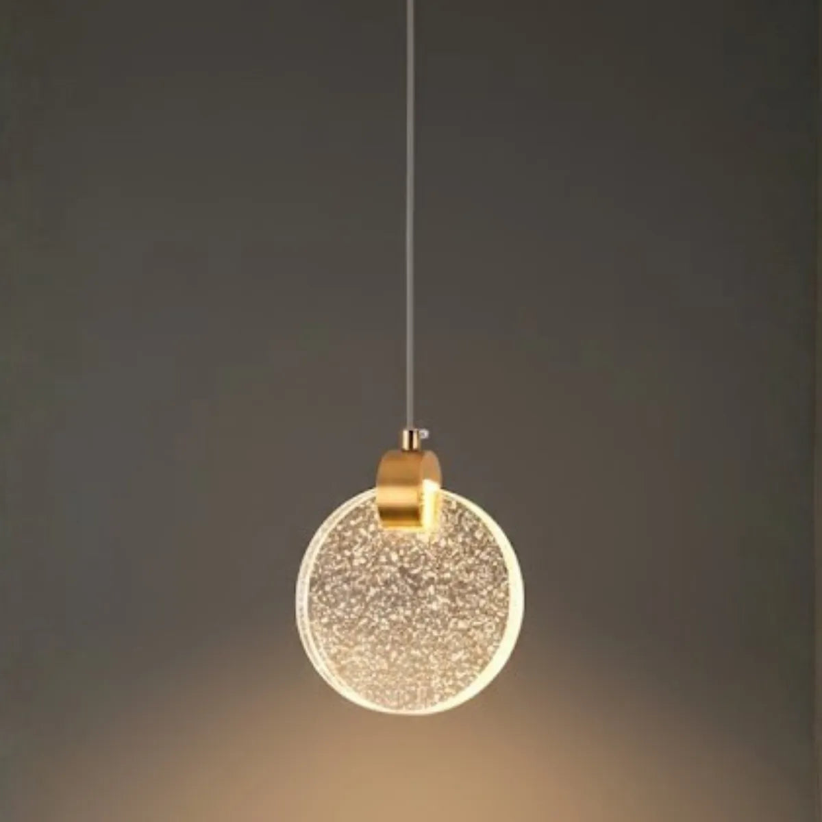 Art Deco Round – Pendant Light Gold Metal/Crystal for Dining Room - Flindria