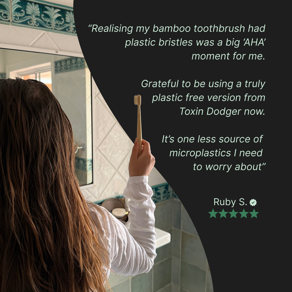Four-Pack Bamboo Toothbrush Set — Natural Bristle Design