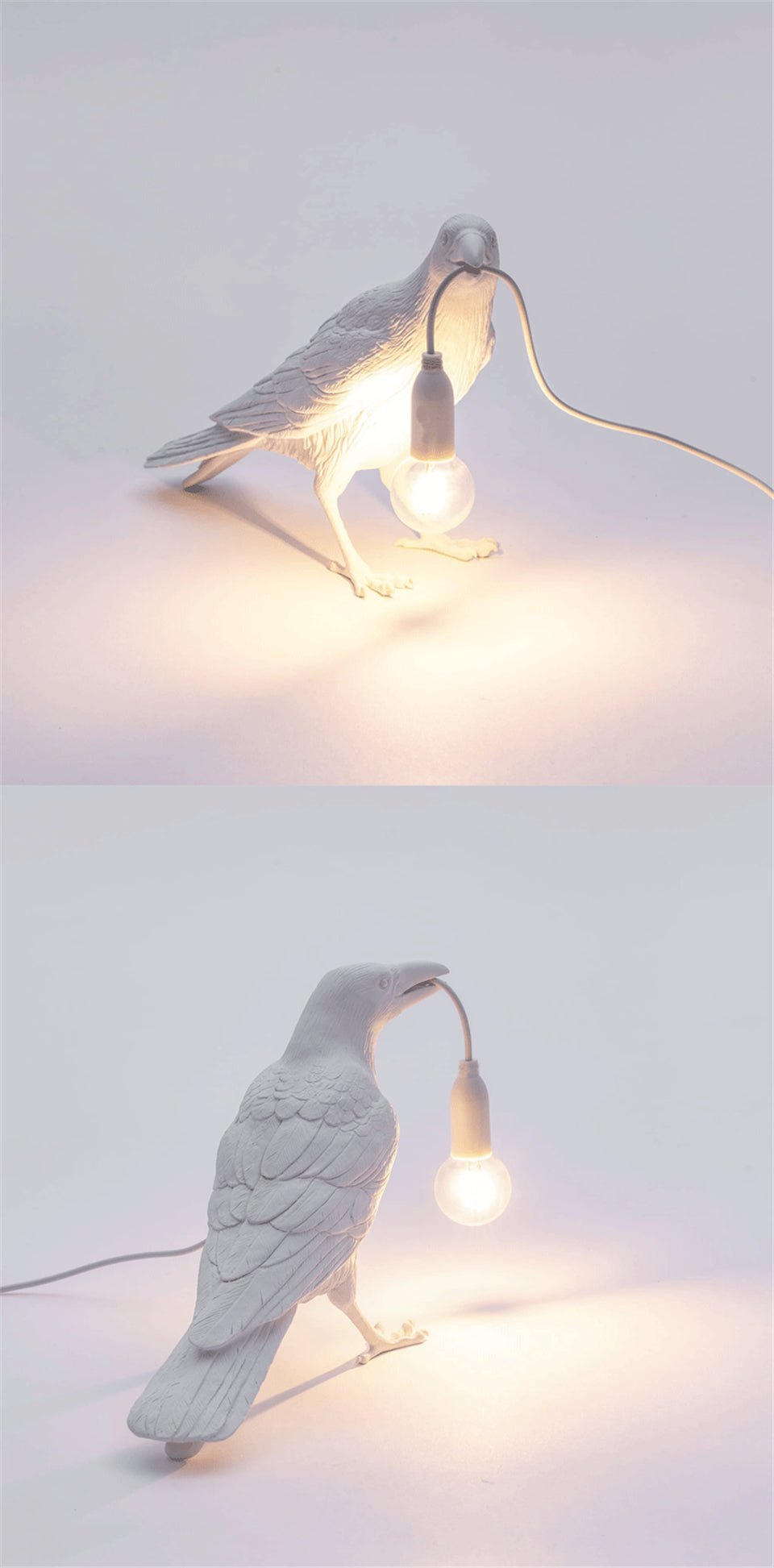 Lampada a forma di uccello — Elegante lampada da parete LED, design aggraziato a forma di uccello