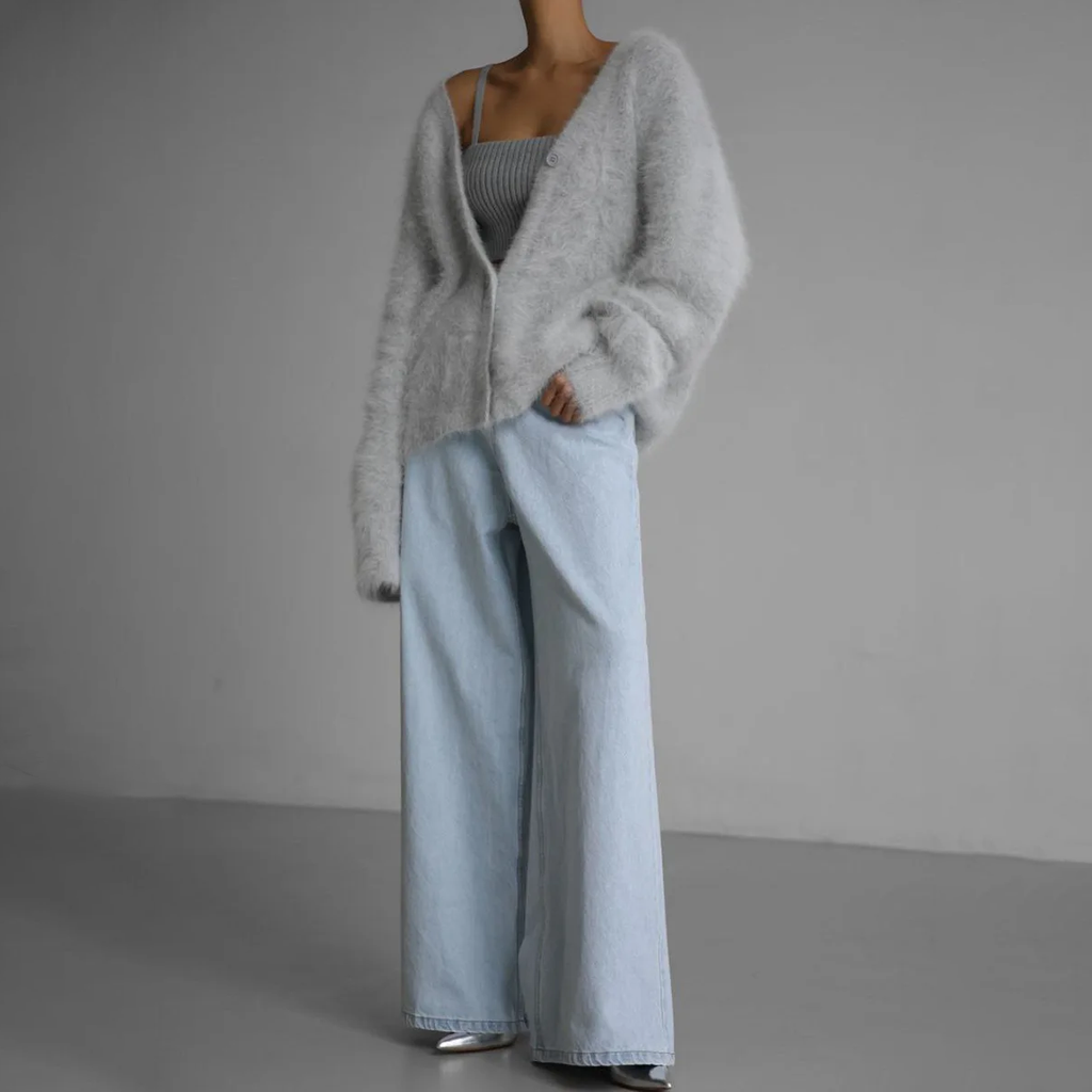 Cardigan in cashmere HAILEY — maglione comodo e morbido da indossare a strati