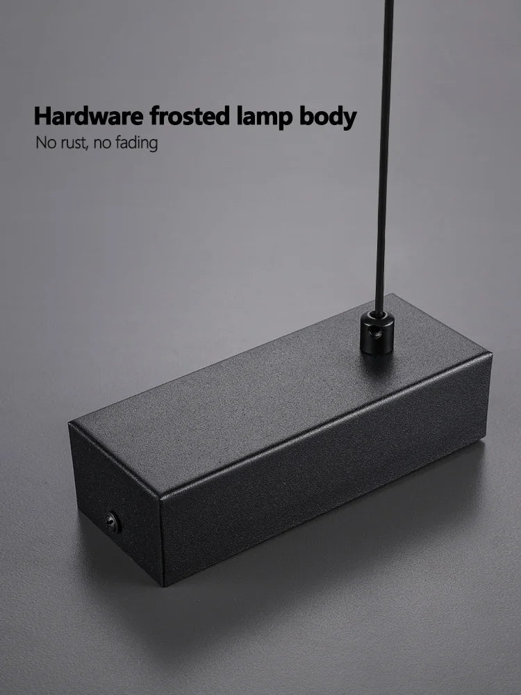 Schlichte LED-Pendelleuchten — verstellbare lange Stange, warmes Licht