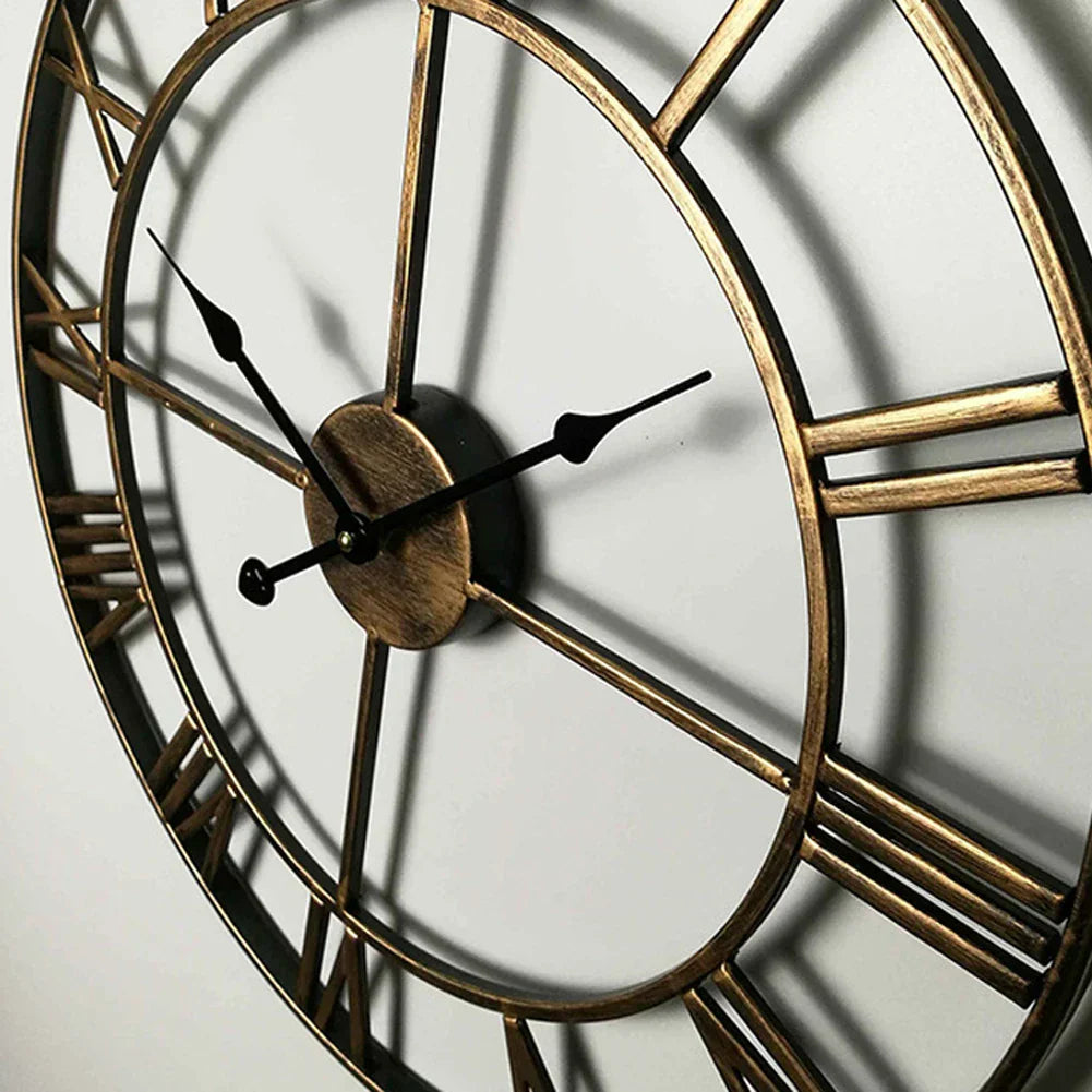 Contemporary Wall Clock With 3D Display Of Roman Numerals For Modern Home Decor