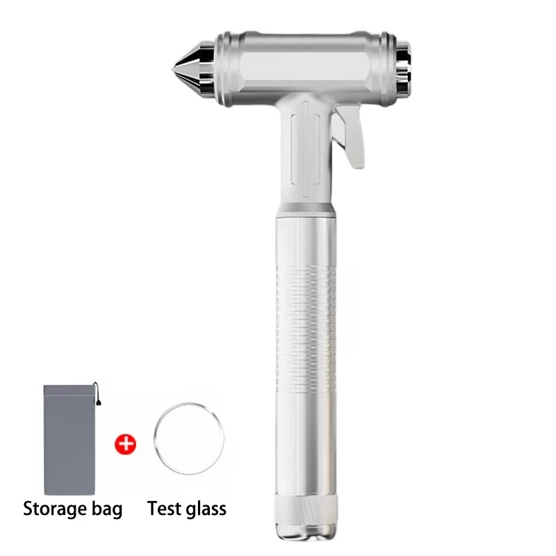 All-Metal Car Safety Window Hammer - Emergency Glass Breaker & Seat Belt Cutter
