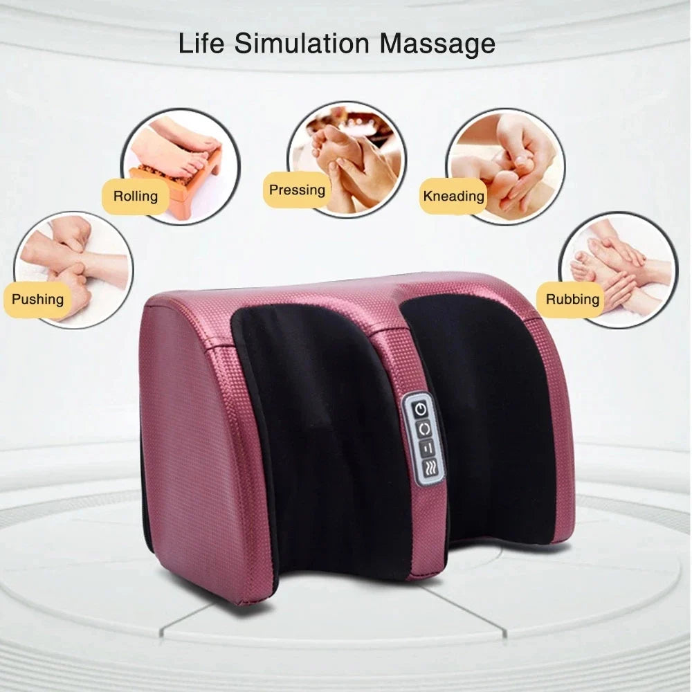Beheiztes Shiatsu-Fußmassagegerät mit 12 Massageköpfen — 3D-Knetmassage-System für tiefe Gewebemassage