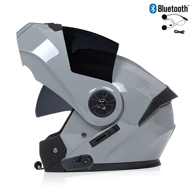 Modular Bluetooth Motorcycle Helmet — Flip-Up Chin Bar, Built-In Sun Visor