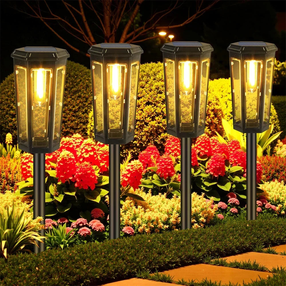 Lampade solari impermeabili da vialetto — Lanterne LED da giardino