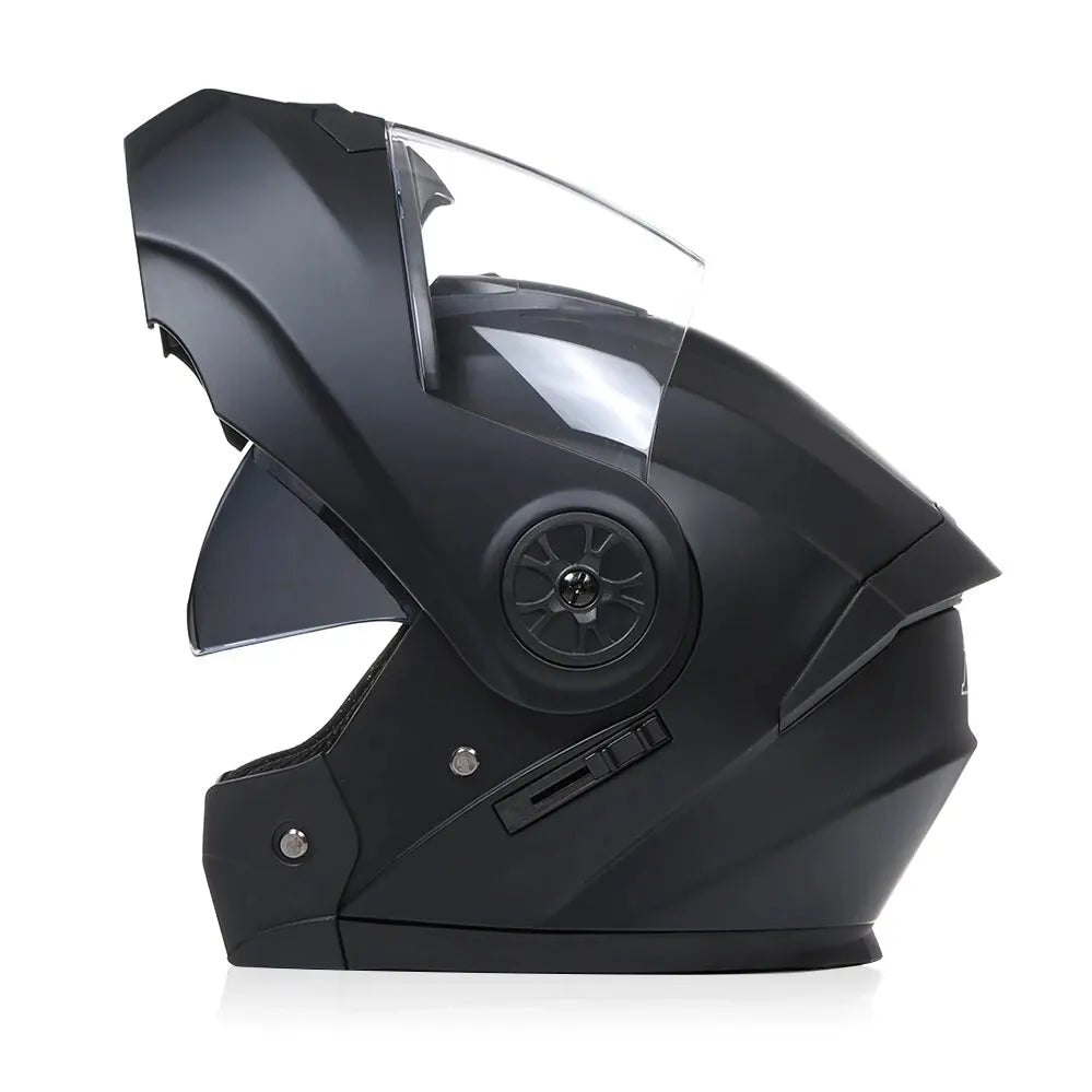 Modular Flip-Up Motorcycle Helmet — DOT-Certified, Dual Visor