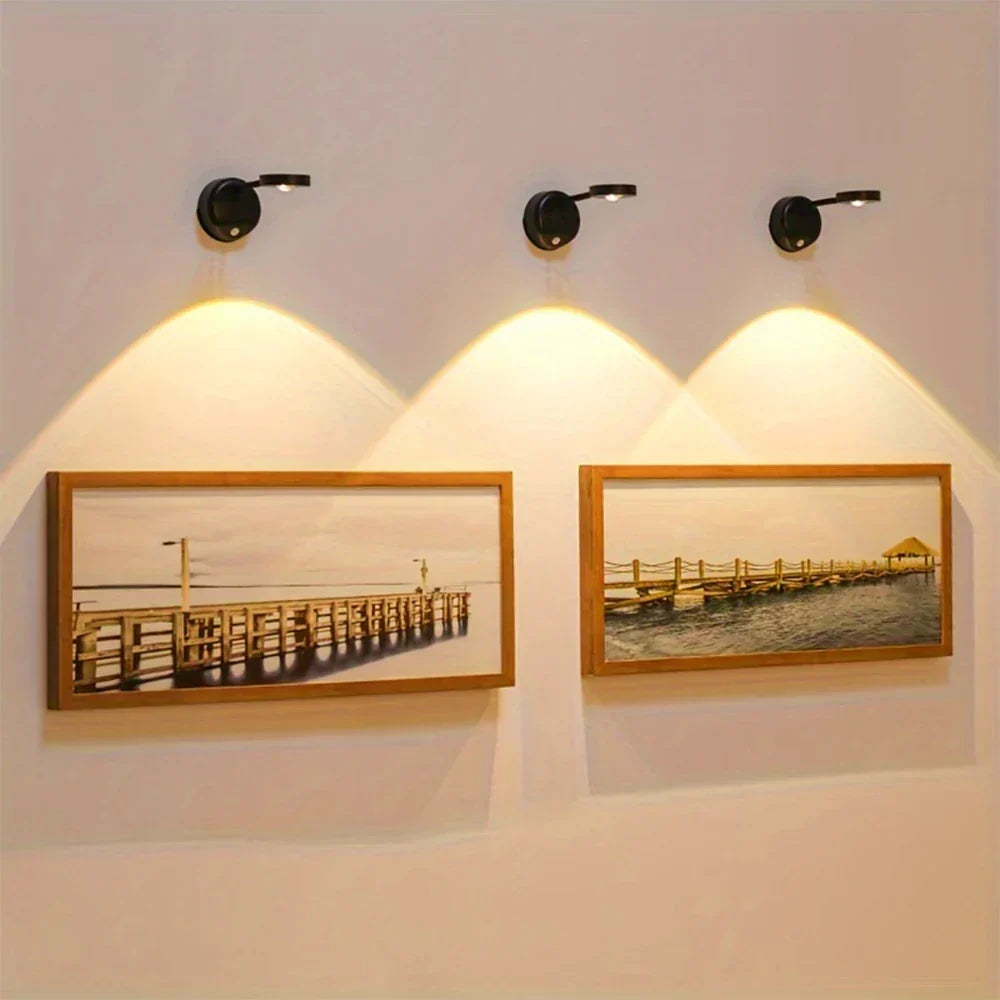 LumiTech Rechargeable LED Wall Spotlight — Motion Sensor, Wireless
