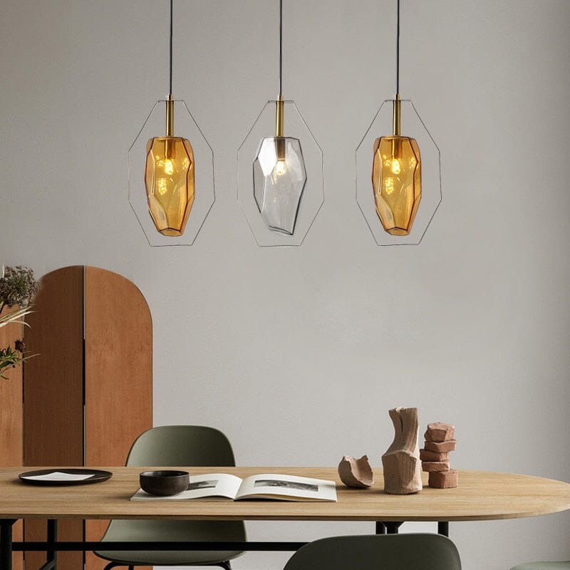 LyraLuxe Hängeleuchte modern für Innenräume mit Glas und Eisen