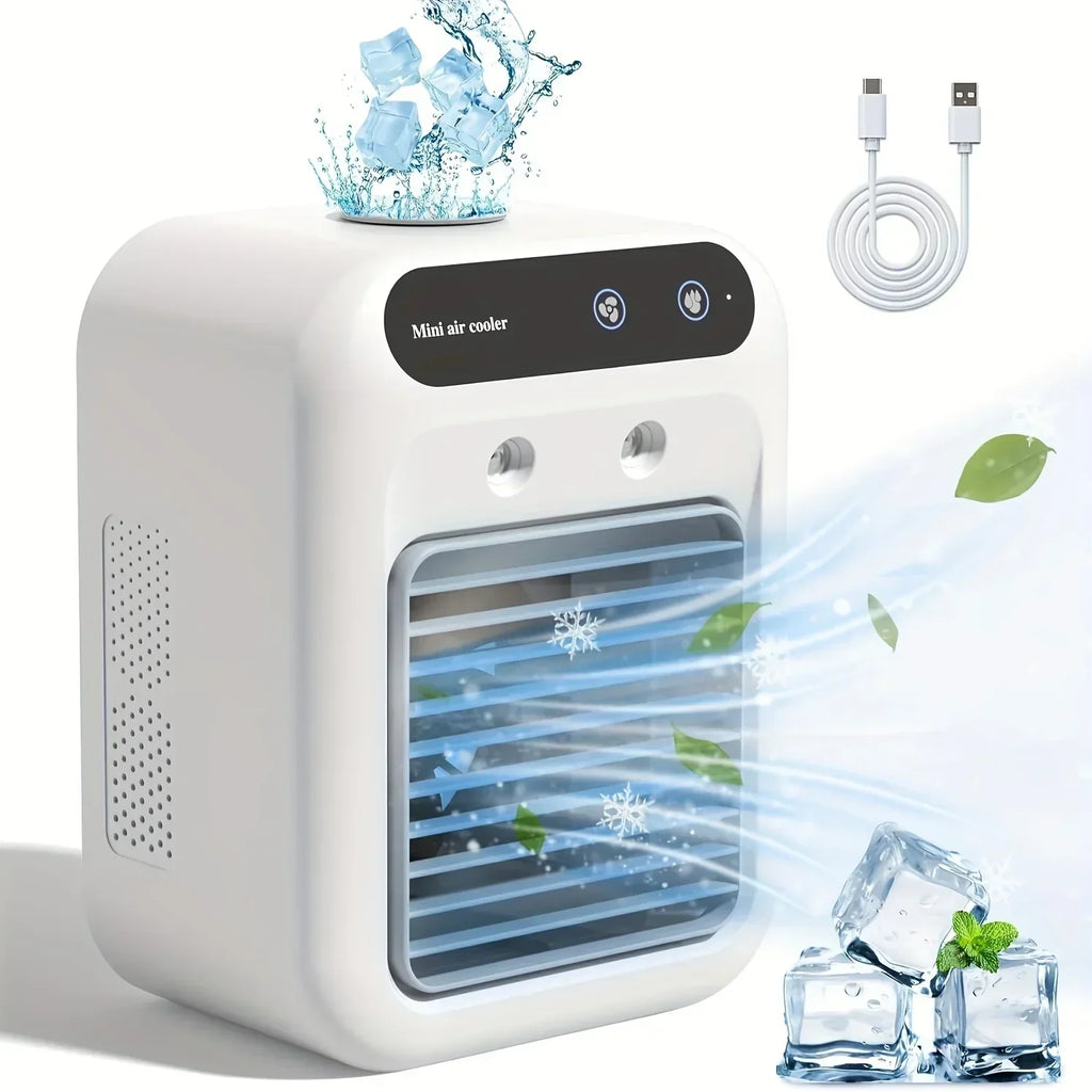 Mini-USB-luchtkoeler met ventilator - watertank, nevelverstuiving met twee snelheden
