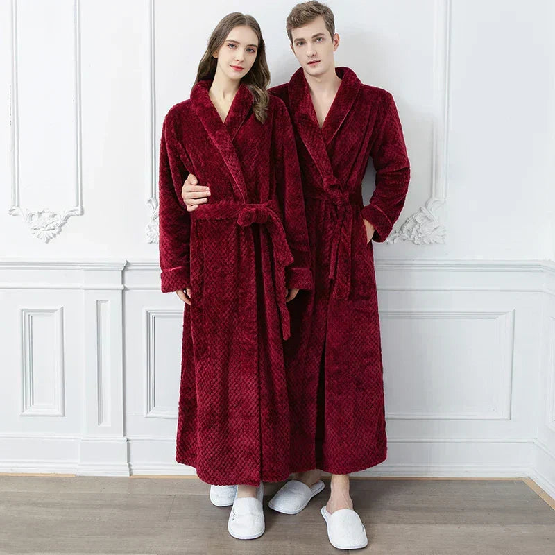 CozyNest termisk flanellbadrock för gravida — extra lång och rymlig passform