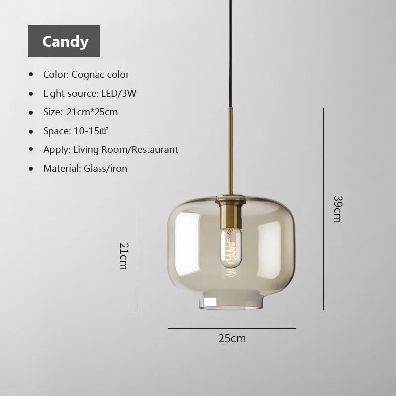 Industriële Nordic hanglamp van glas en led - modern luxearmatuur