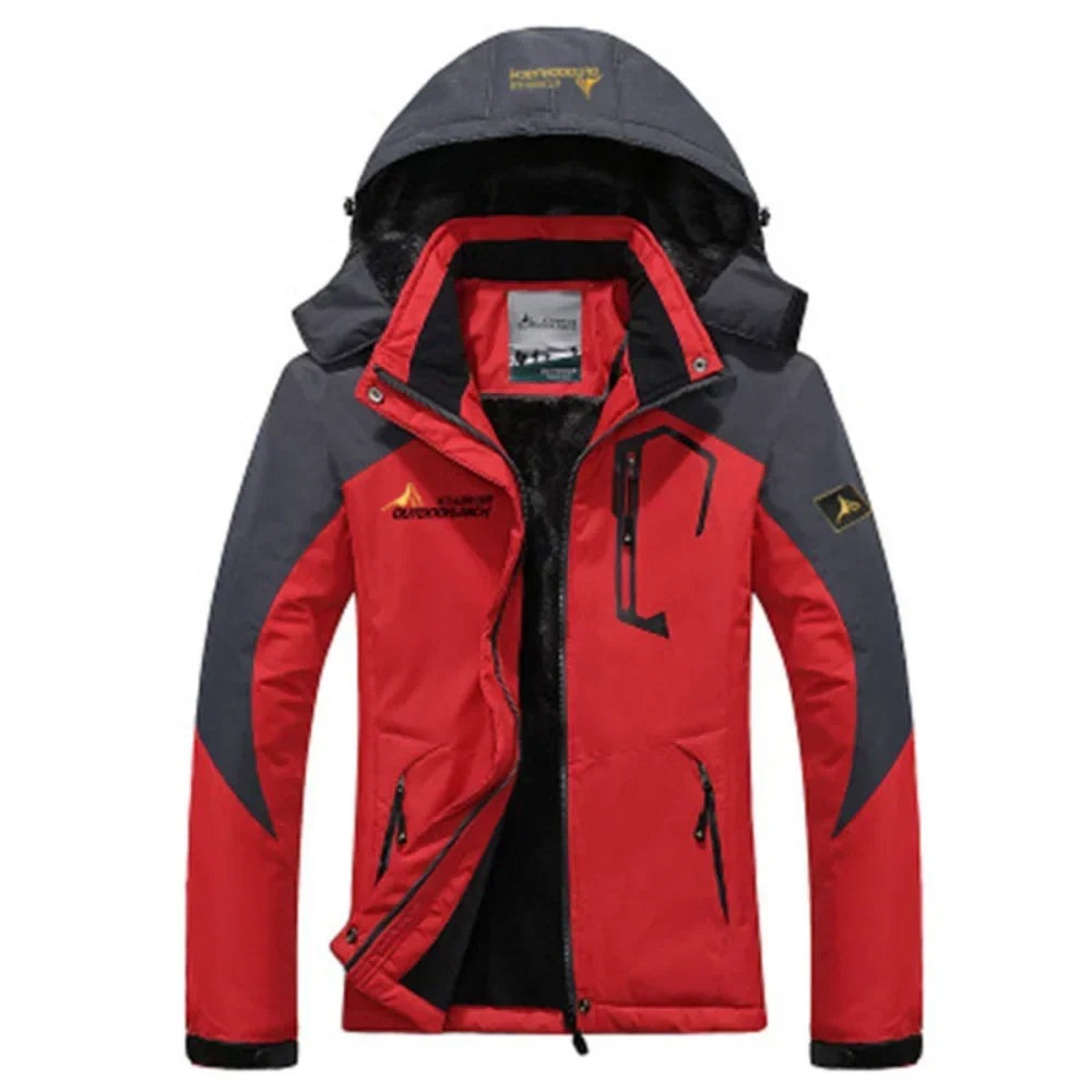 Herren-Winterparka mit Isolierung — wasserdichter, winddichter Anorak mit Kapuze