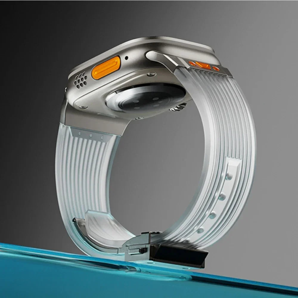 Bracelet en silicone transparent RM pour Apple Watch — Bracelet transparent