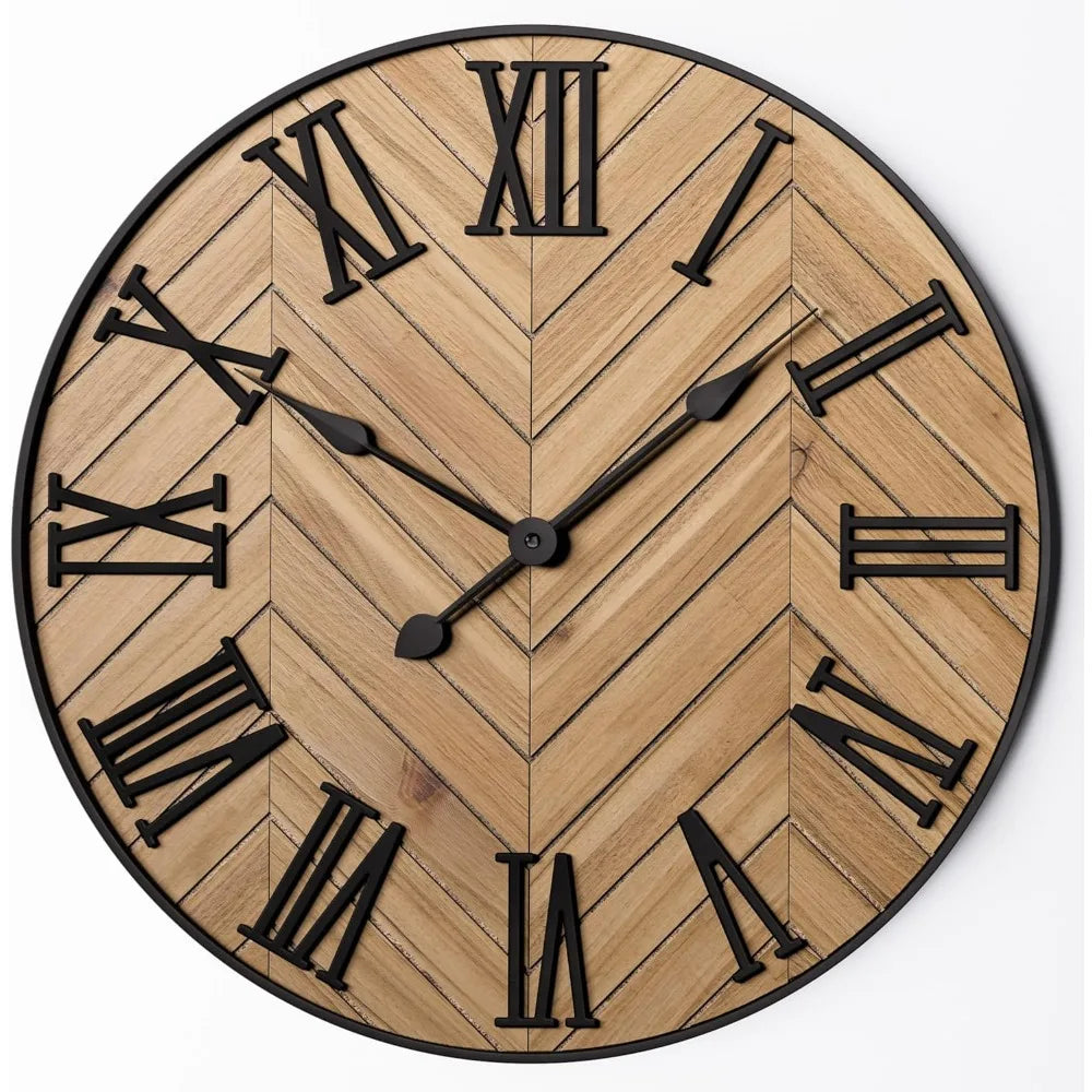 Havenwood rustikaler Wanduhr mit römischen Ziffern, 24 Zoll
