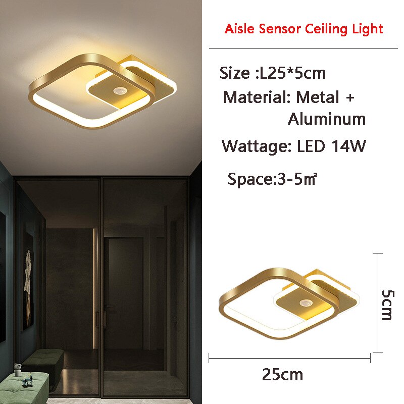 Plafonnier LED PIR à détection de mouvement — éclairage automatique