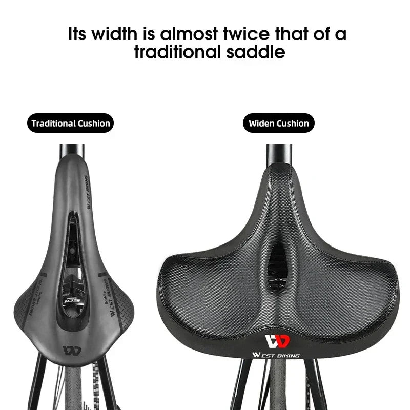 מושב אופניים ארגונומי רחב WEST BIKING ל-MTB, אופניים חשמליים ואופניים עירוניים