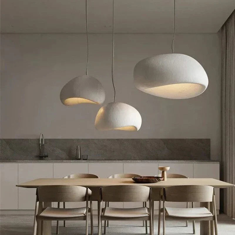 Lámpara colgante LED moderna de estilo nórdico wabi-sabi - Iluminación colgante ajustable para cocina, comedor y sala de estar