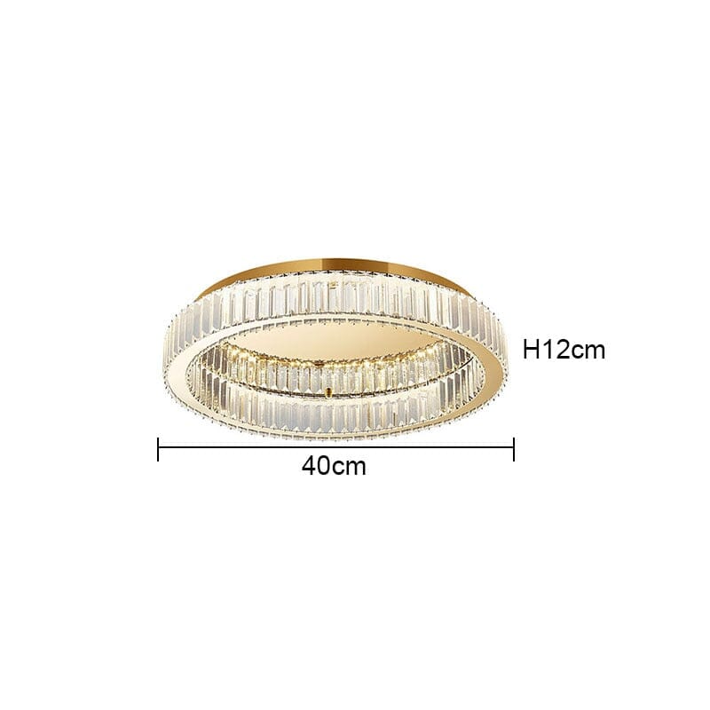 Lampe lustre circulaire en cristal Penelope - éclairage doux et romantique