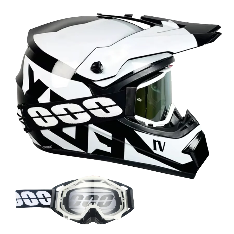 Kids Full-Face Motocross Helmet — Complete Set with Matching Goggles