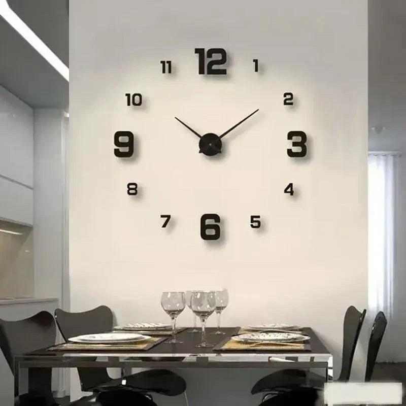 Sleek Frameless Wall Clock With Big Dial And Bold Hands