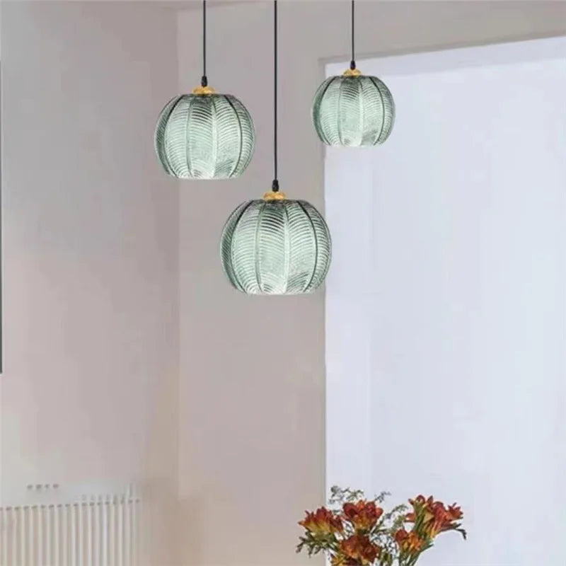 Miraella Pendelleuchte im nordischen Stil mit grünem Blätterdesign