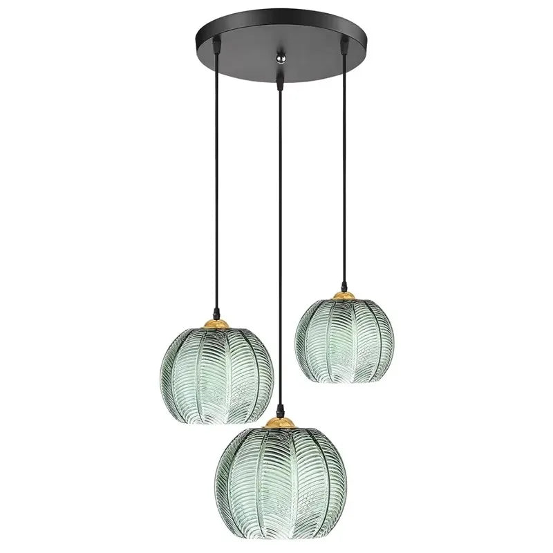 Miraella Pendelleuchte im nordischen Stil mit grünem Blätterdesign