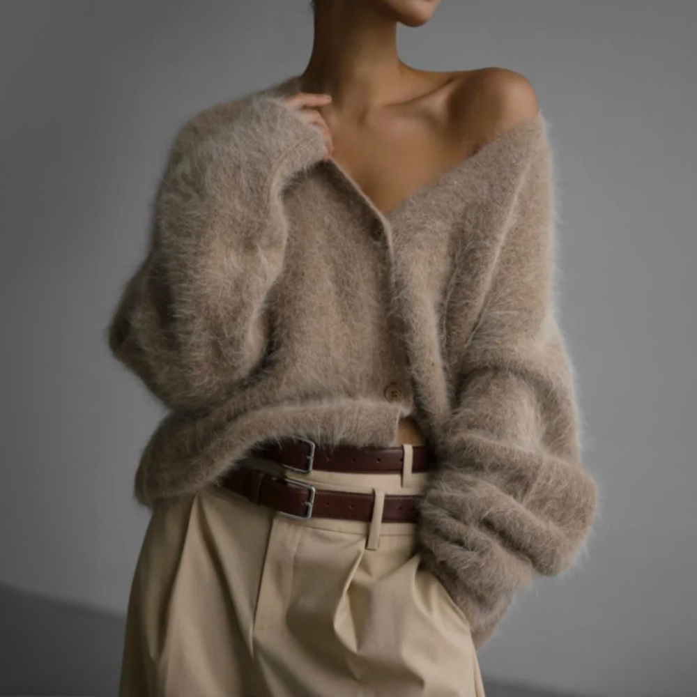 Cardigan in cashmere HAILEY — maglione comodo e morbido da indossare a strati