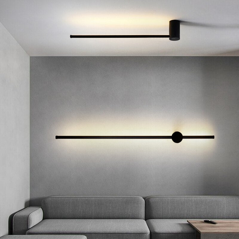 Modern minimalistisk LED-vägglampa, guld eller svart, AC85-265V