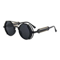 Vintage-Punkrock-Sonnenbrille — Runde Spiegelgläser, 51 mm/20 mm