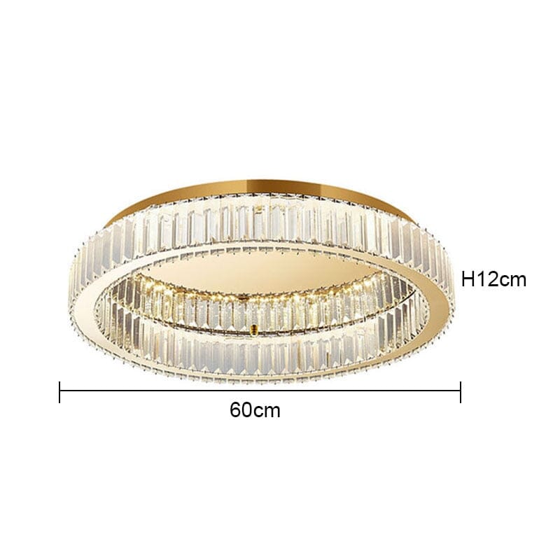 Lampe lustre circulaire en cristal Penelope - éclairage doux et romantique