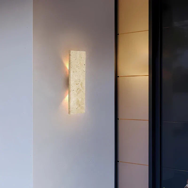 Wasserdichte LED-Wandleuchte – Natursteindesign für drinnen und draußen