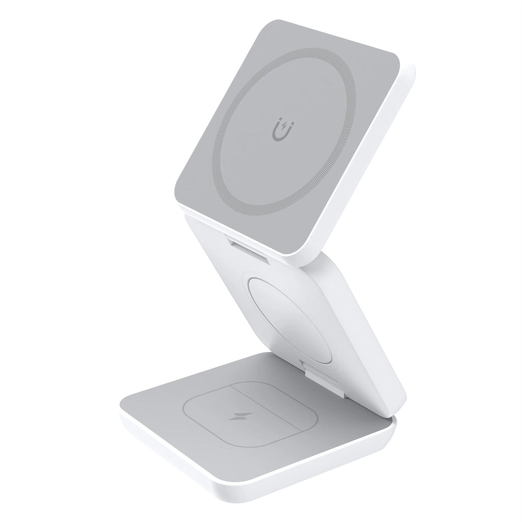 Smukła, magnetyczna, składana ładowarka bezprzewodowa, kompaktowa podstawka, kompatybilna z iPhone’em i AirPodsami