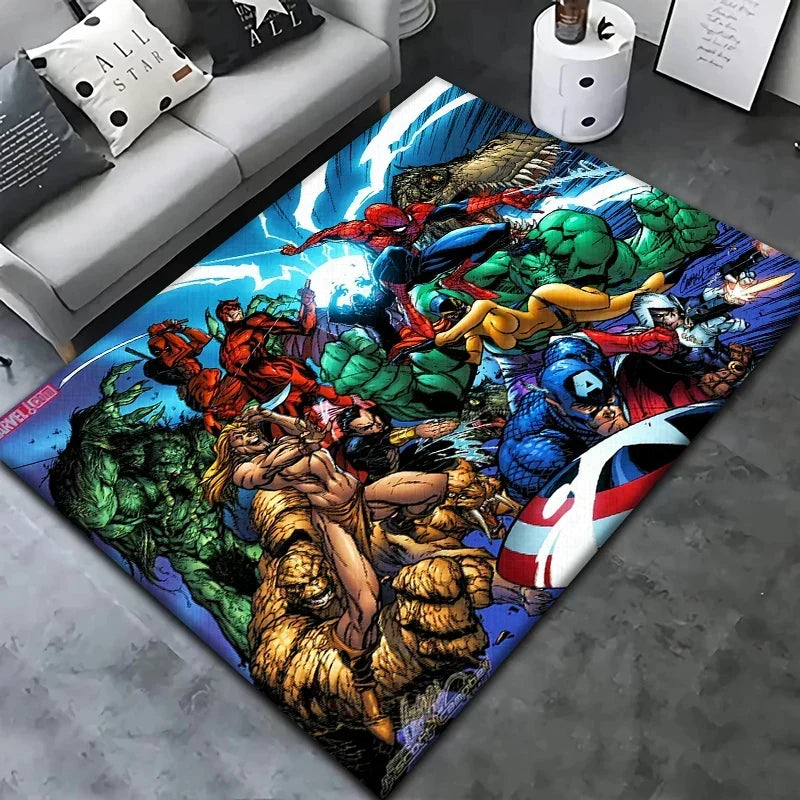 Saras Marvel-matta för barn - mjuk, färgstark och slitstark rumsmatta