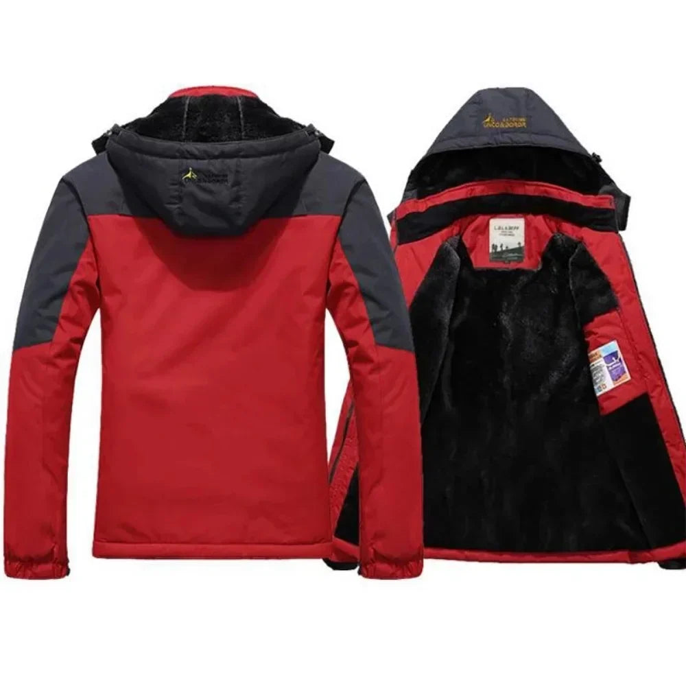 Herren-Winterparka mit Isolierung — wasserdichter, winddichter Anorak mit Kapuze