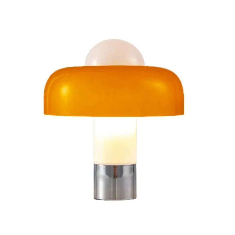 Lunara Bauhaus Style Glass Orange Mushroom Lamp For Modern Homes