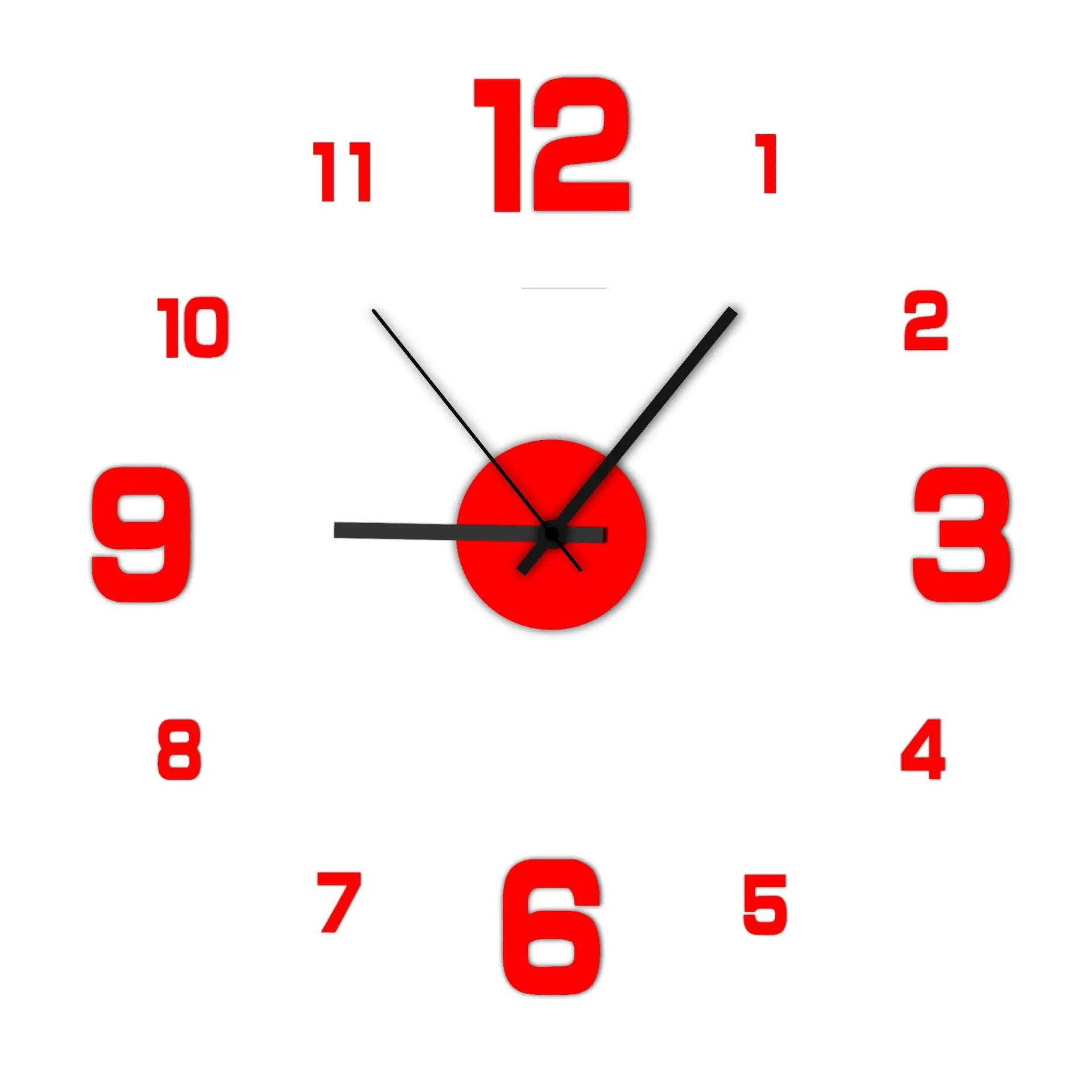 Sleek Frameless Wall Clock With Big Dial And Bold Hands