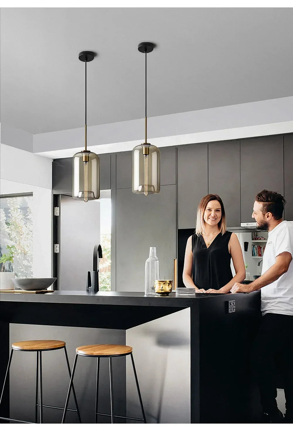 Industriële Nordic hanglamp van glas en led - modern luxearmatuur