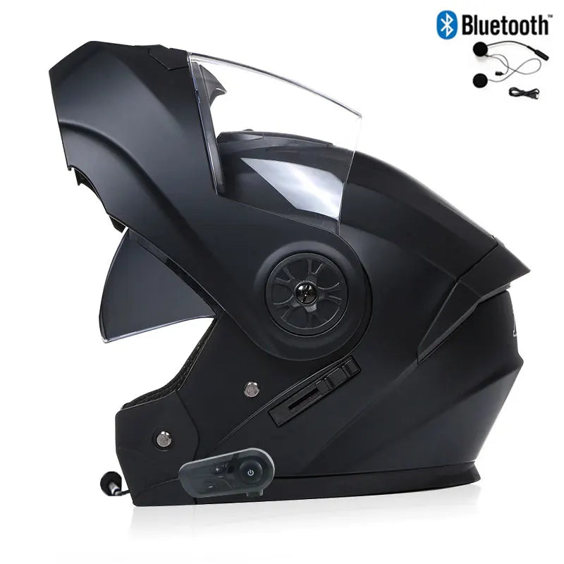 Modular Bluetooth Motorcycle Helmet — Flip-Up Chin Bar, Built-In Sun Visor