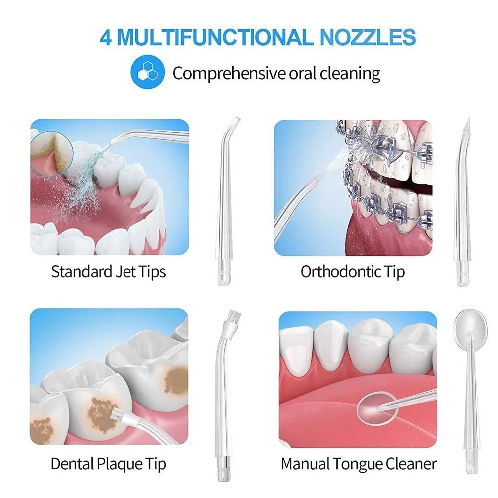 Cordless 4-in-1 Dental Water Flosser — 4 Jet Tips