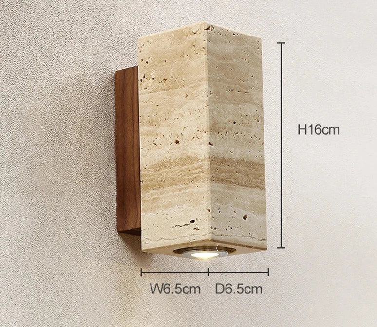 EmberStone Travertine Wall Light With LED For Living Rooms